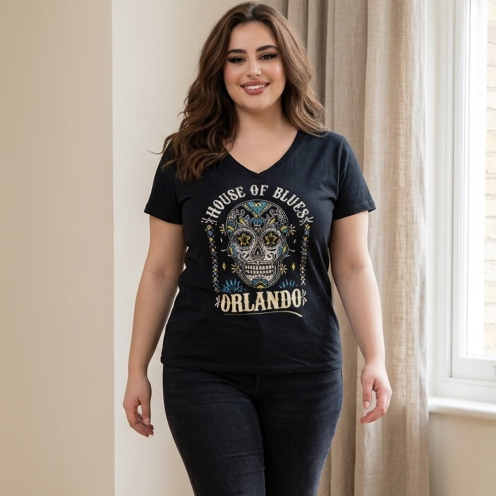 EUC Unisex Black Short Sleeve House of Horrors Graphic Tee Shirt - Size Medium